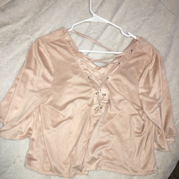 •Forever 21 Faux-suede lace up top• - Picture 5 of 7